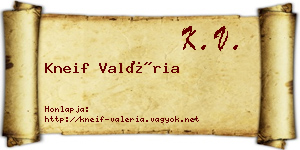 Kneif Valéria névjegykártya
