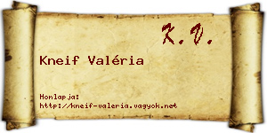 Kneif Valéria névjegykártya